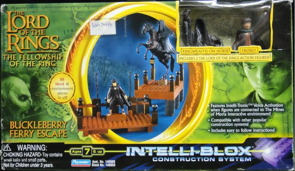 Playmates Intelli-Blox Construction System 魔戒首部曲 魔戒現身 騎馬戒靈 佛羅多巴金斯 The Lord Of The Rings The Fellowship Of The Ring Buckleberry Ferry Escape Ringwraith On Horse Frodo 40903 B20474484 1