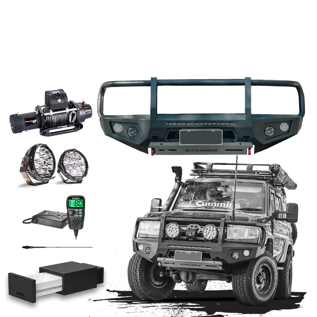 70 Series Touring Pack Suits: 76 / 78 / 79 Series Landcrusier - Gt Bullbar, Winch, Lights, Uhf + Free Fridge 1