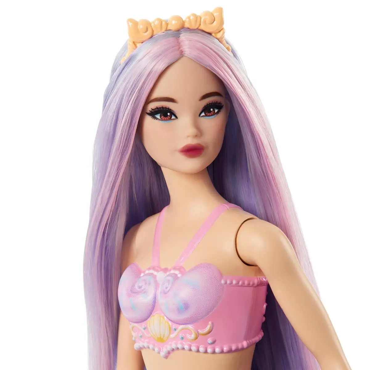 Barbie Mermaid Doll 4 With Fantasy Hair And Headband Accessories, Mermaid Toys With Shell-Inspired Bodices And Colorful Tails 2