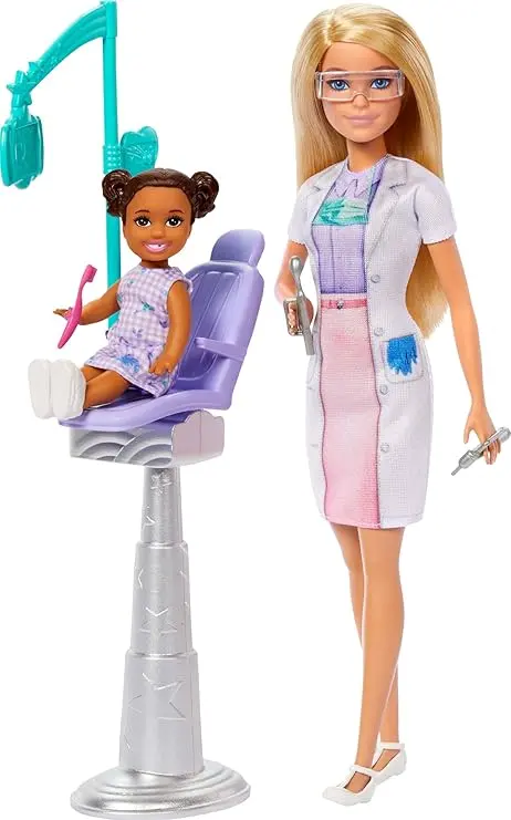 Barbie Dentist Doll With Blonde Fashion Doll, 1 Kid Doll, Medical Doctor Furniture & Accessories For Kids Ages 3+ 1
