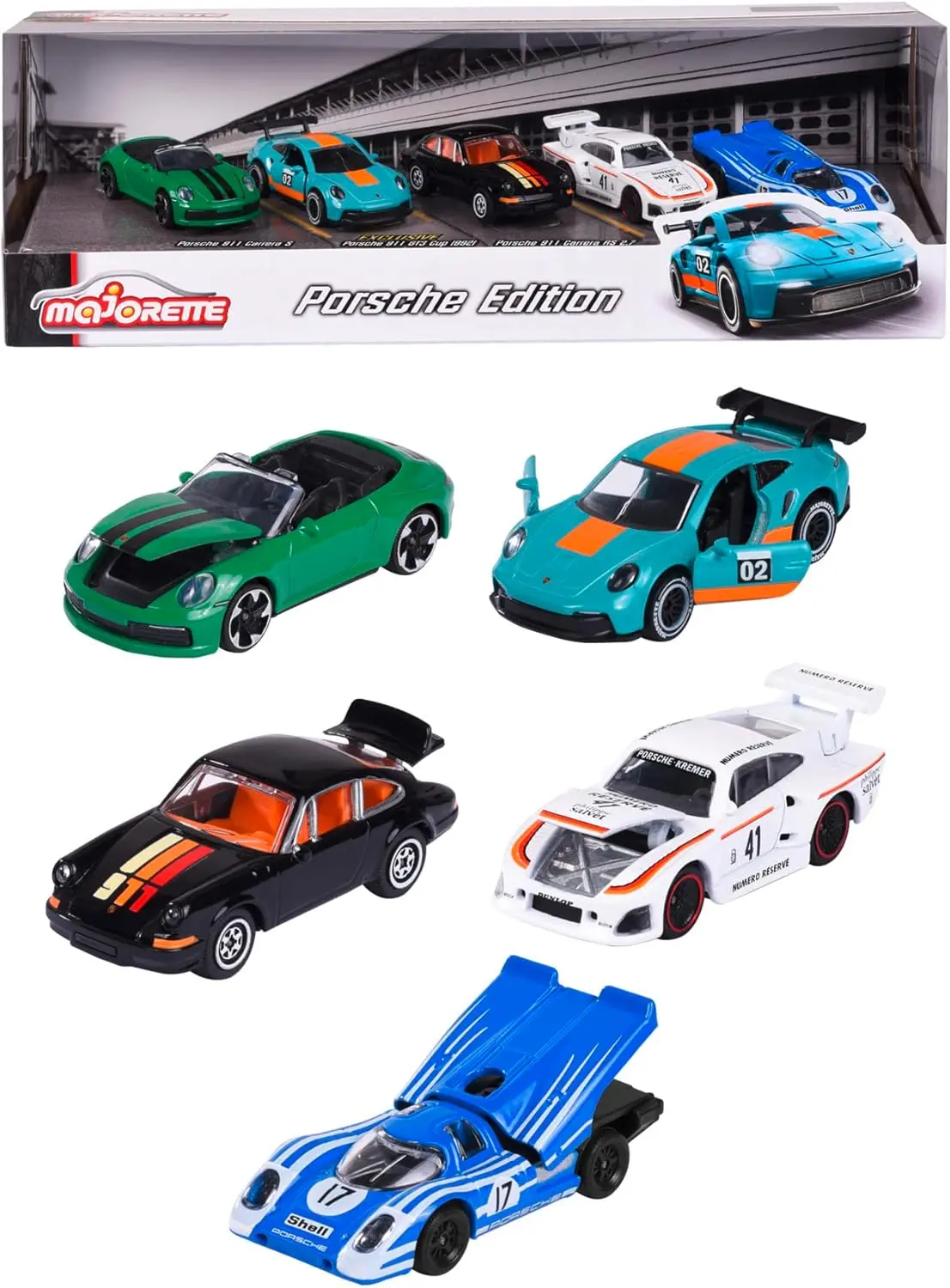 Majorette Porsche Motorsport 5 Car Giftpack Die-Cast Vehicle For Kids & Collectors Ages 3 And Up 1