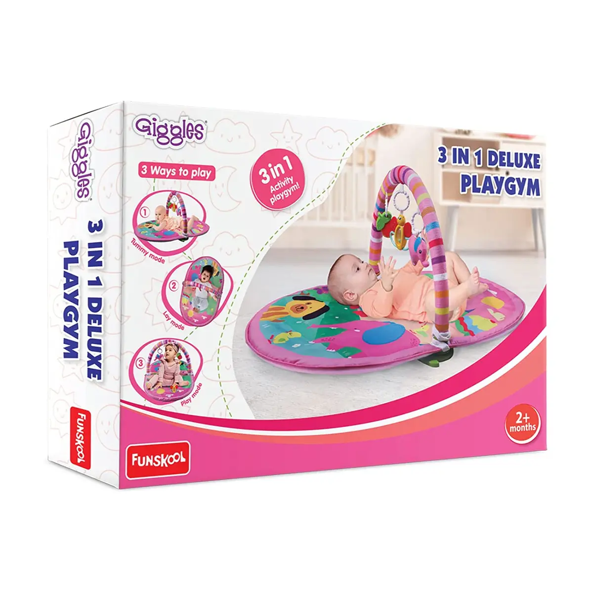 Funskool Giggles 3 In 1 Deluxe Playgym, Pink For Ages 0-3 Years 1