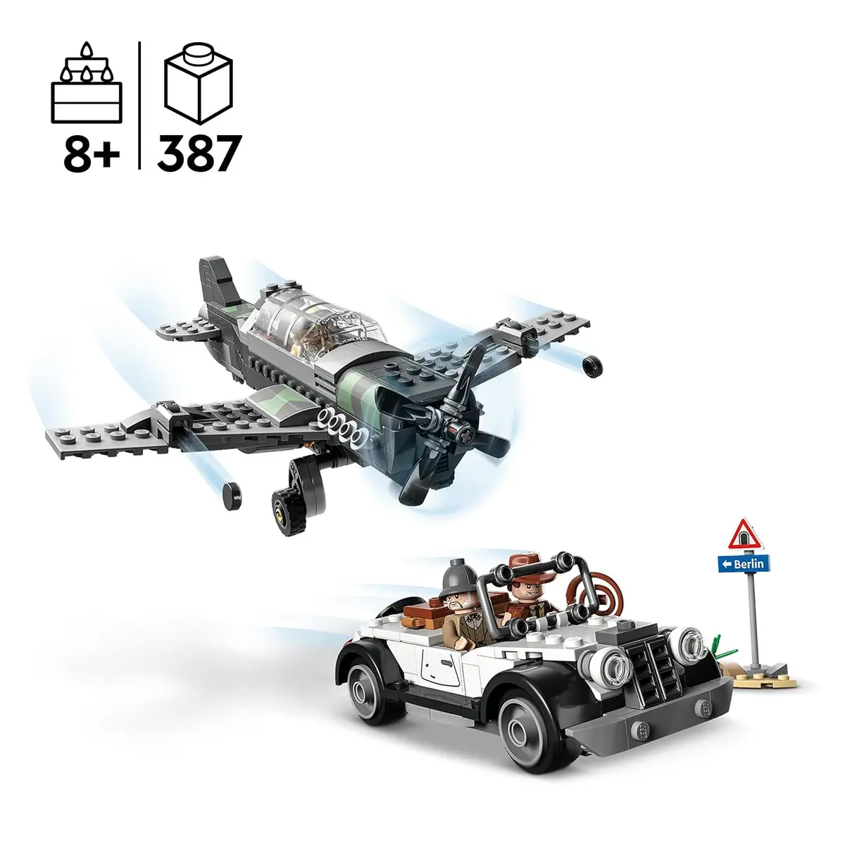 Lego Indiana Jones Fighter Plane Chase Building Kit For Ages 8+ 2
