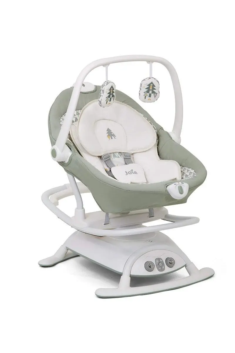 Joie Sansa 2 In1 Electric Swing Wild Island - Rocker And Bouncer With Three Position Recline For Toddler Ages 0-1 Years 1