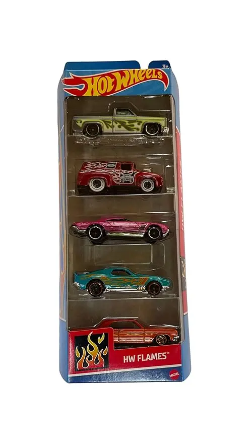 Hot Wheels 5 Car Gift Pack - Hw Flames Pack Of 5 For Kids & Collectors 1