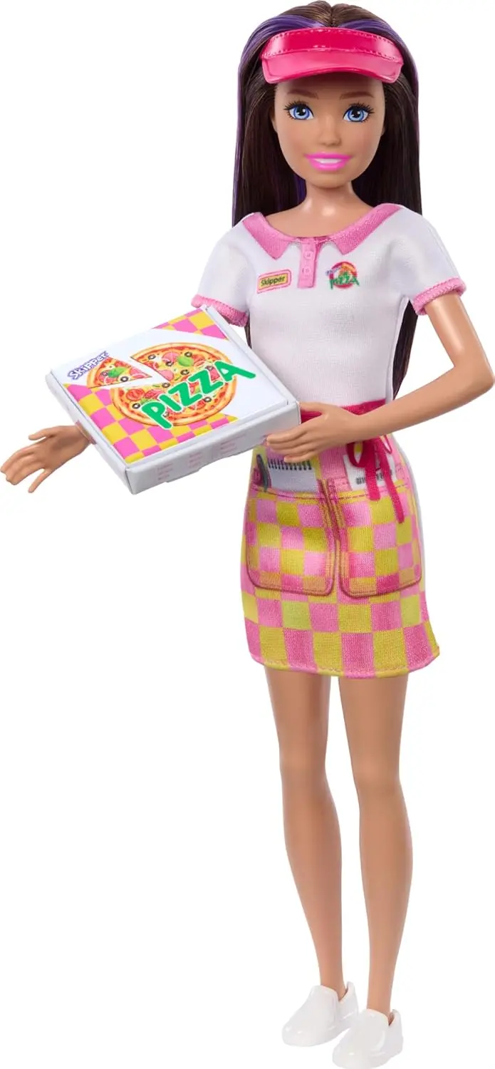 Barbie Skipper Pizzeria Waitress Doll With Accessories Pizza & Takeout Box For Kid Ages 3+ 1