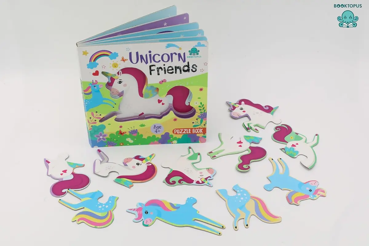 Booktopus Square Puzzle Board Book - Unicorn Friends Learning Puzzle With Easy Grip Pieces - Educational Toys For Kids 4+ 2