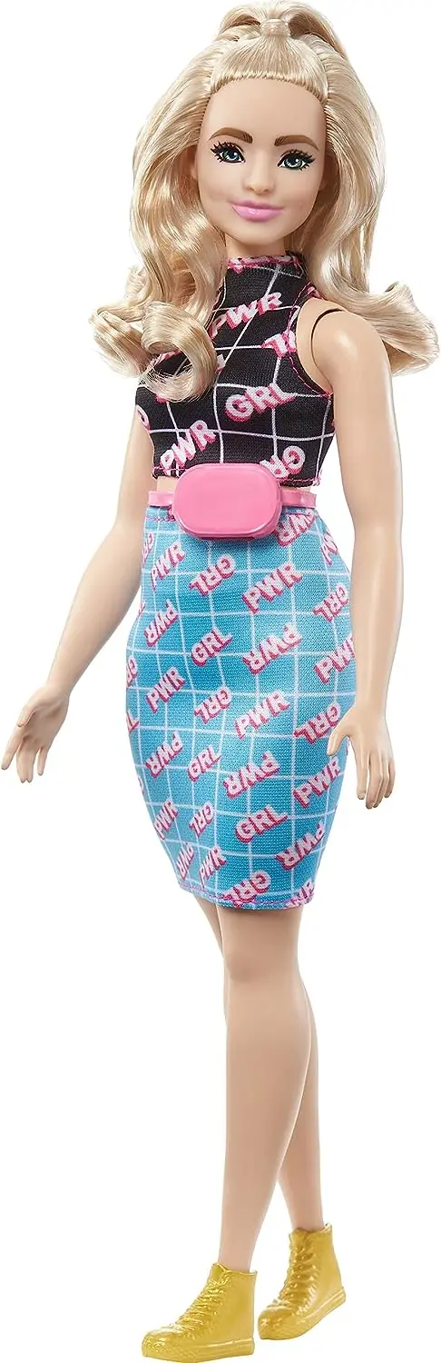 Barbie Fashionistas Curvy Blonde Doll In Girl Power Outfit #202 For Kids Ages 3+ (Hpf78) 1