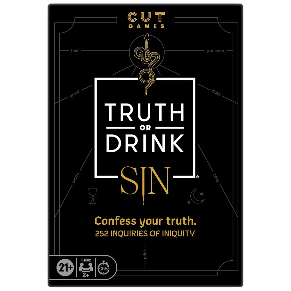 Hasbro Gaming Truth Or Drink: Sin Edition Adult Party Game By Cut | 250+ Questions Inspired By 7 Deadly Sins For Ages 21+ 1