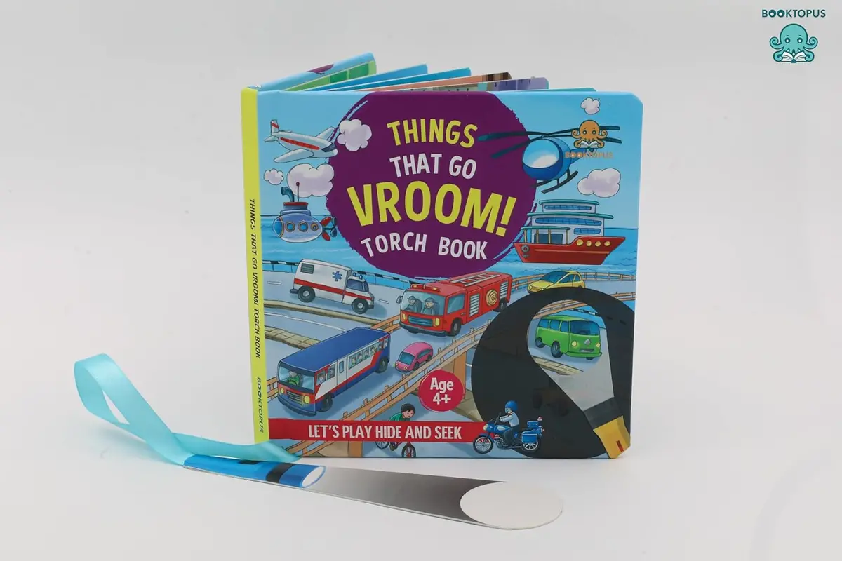 Booktopus Torch Discovery Book - Things That Go Vroom! Hidden Picture Book With Torch - Learning Activity Books For Kids 4+ 2