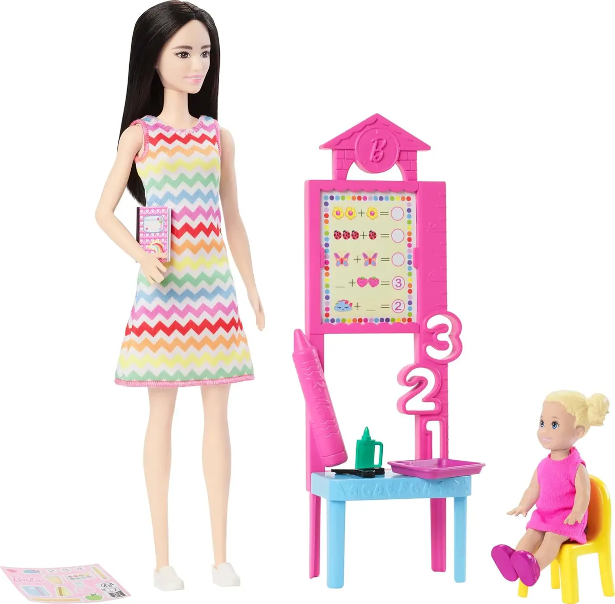 Barbie Teacher Doll With Blonde Fashion Doll, 1 Toddler Doll, & Teaching Accessories For Kids Ages 3+ 1