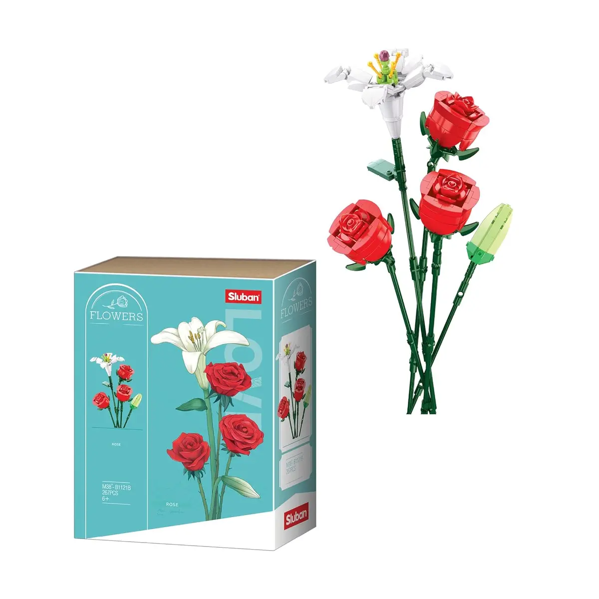 Sluban Flowers - Rose Building Blocks For Ages 6+ 1