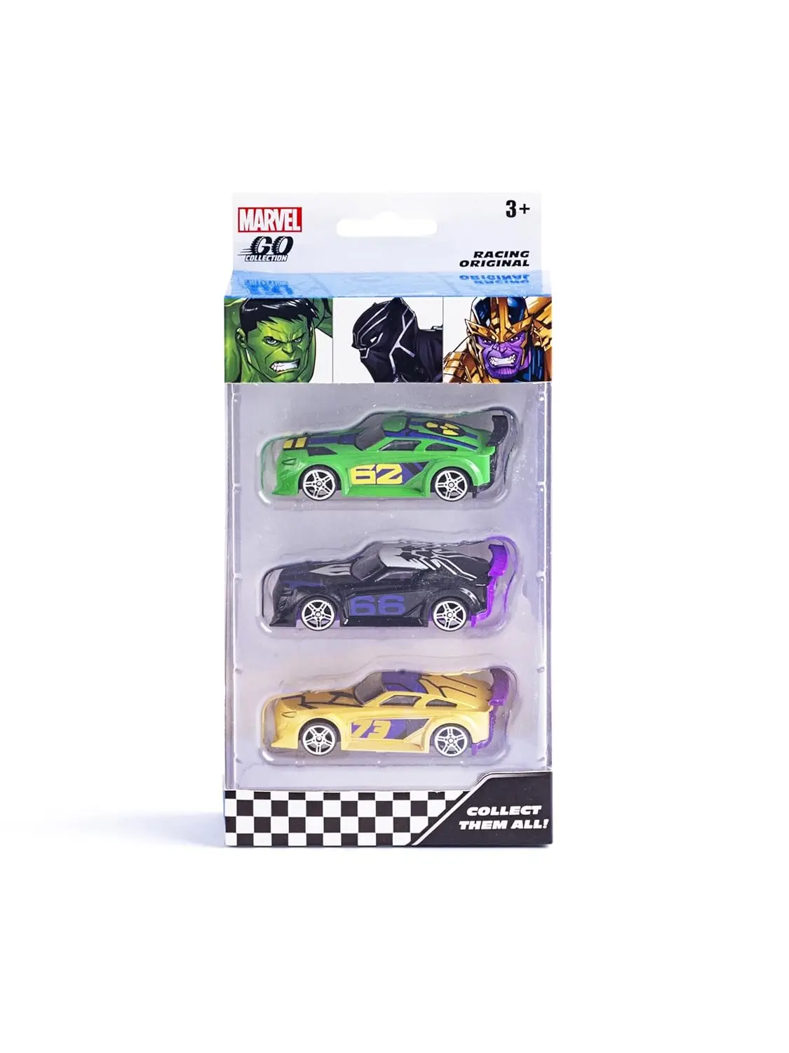 Marvel Go 1:64 Diecast Hulk, Black Panther And Thanos 3-Pack Battle Suv Toy Car For Collection For Ages 3 Years And Up 1