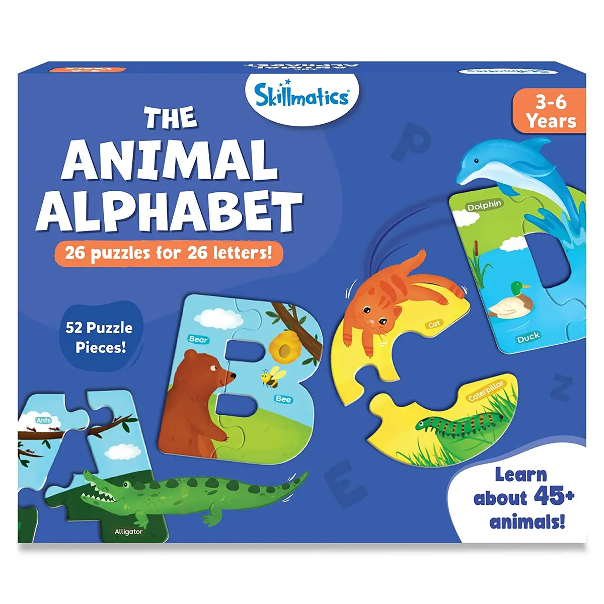 Skillmatics The Animal Alphabet 52 Piece Jigsaw Puzzle For Learning Abcs And Letters For Kids Ages 3-6 Years 1