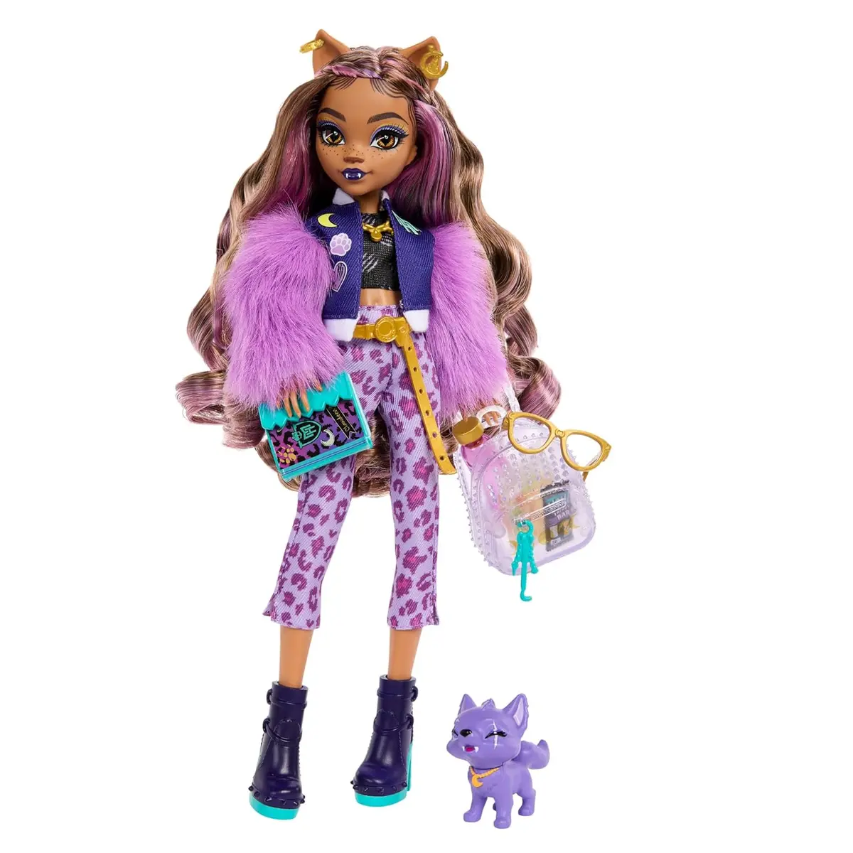 Monster High Clawdeen Wolf Doll With Pet Dog Crescent And Accessories Like Backpack, Planner, Snacks And More For Kids Ages 4+ 1