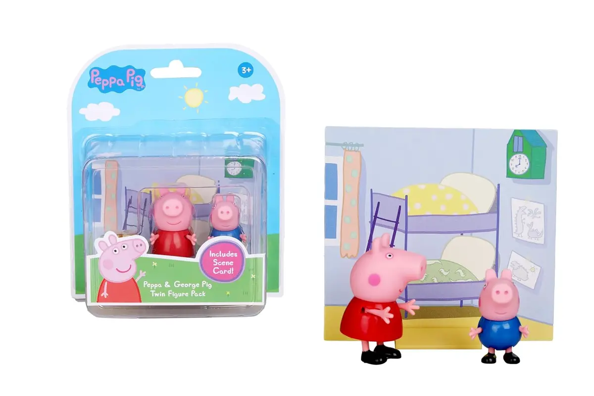 Peppa Pig And George Twin Figure Fun Pack With Two Poseable Figures And A Scene Card, Preschool Toy For Girls And Boys Ages 3 And Up 1