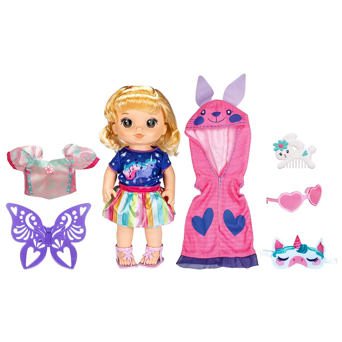 Baby Alive 12-Inch Magical Styles Blonde Hair Baby Doll With 9 Dress-Up Doll Accessories, Reversible Doll Skirt For Kids Ages 3 And Up 1