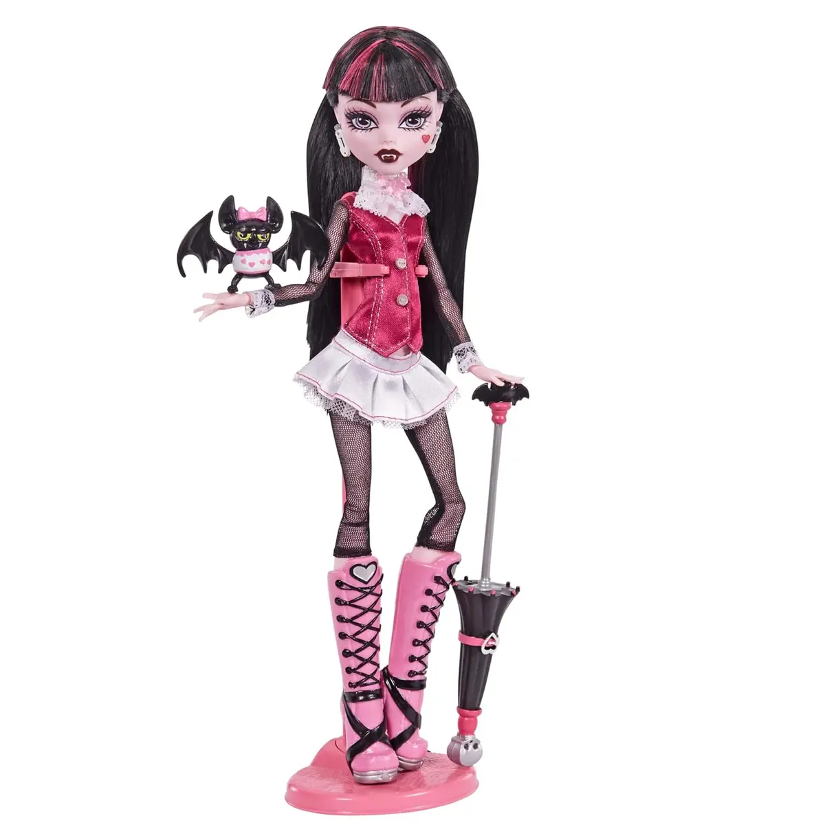 Monster High 10.5 Inch Draculaura Reproduction Doll Wearing Original Fashion & Shoes, With Pet, Doll Stand & Accessories Gift For Ages 6+ 1