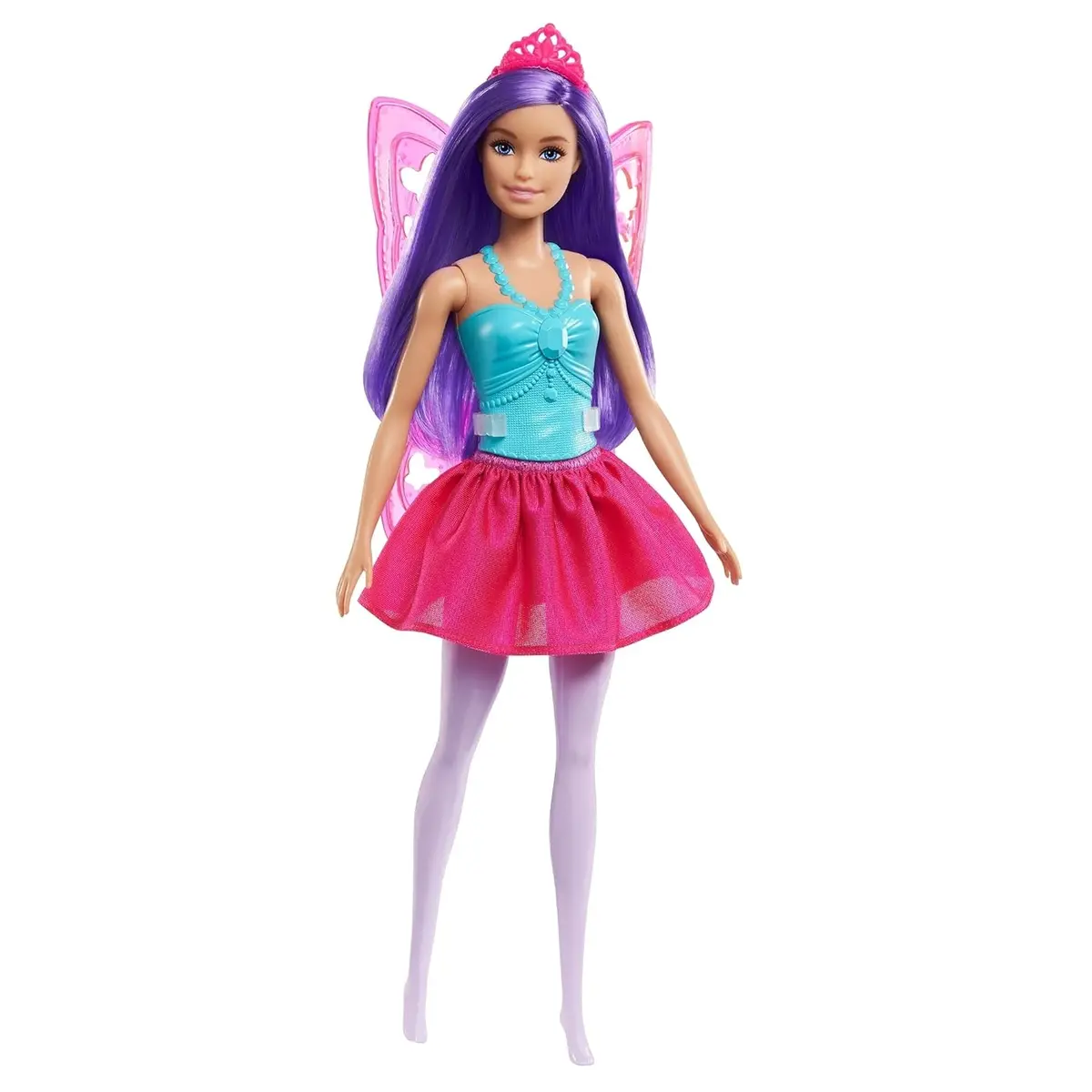 Barbie Dreamtopia 11.5-Inch Purple Hair Fairy Doll Wearing Skirt, Clip-On Wings & Tiara, For Kids Ages 3 And Up 1