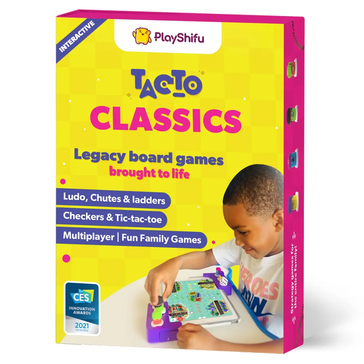Playshifu Tacto Classics - 4In1 Digital Board Games - Ludo, Checkers, Ladders, Tic Tac Toe For Kids Ages 4 Years & Up 1