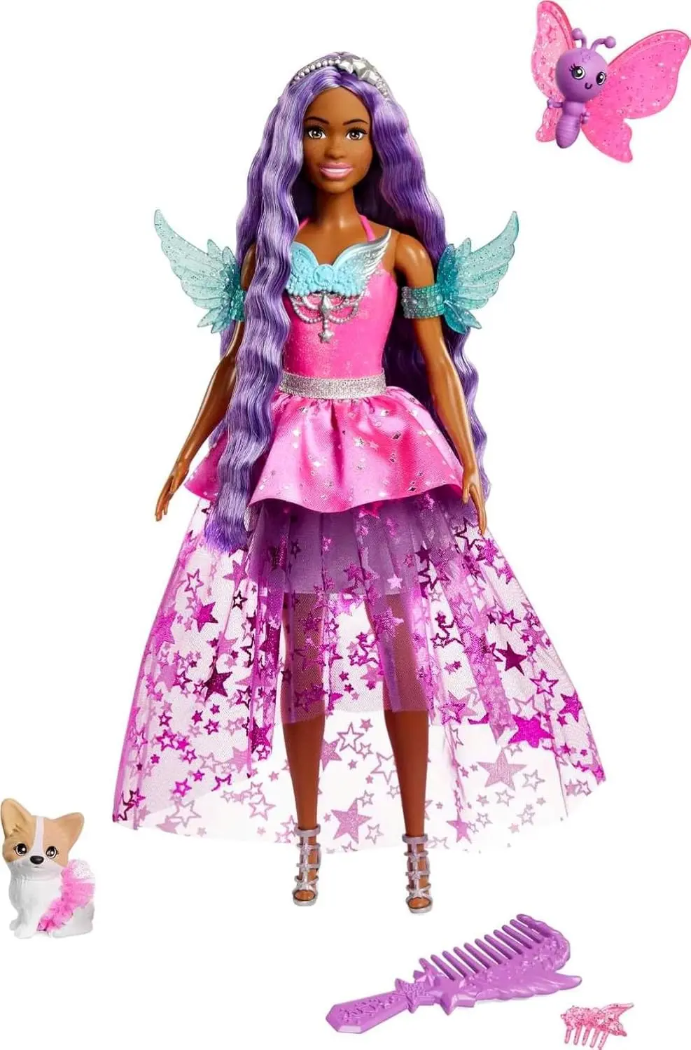Barbie 7-Inch Long Hair Brooklyn Doll With 2 Fantasy Pets & Dress, From A Touch Of Magic For Kids Ages 3+ 1
