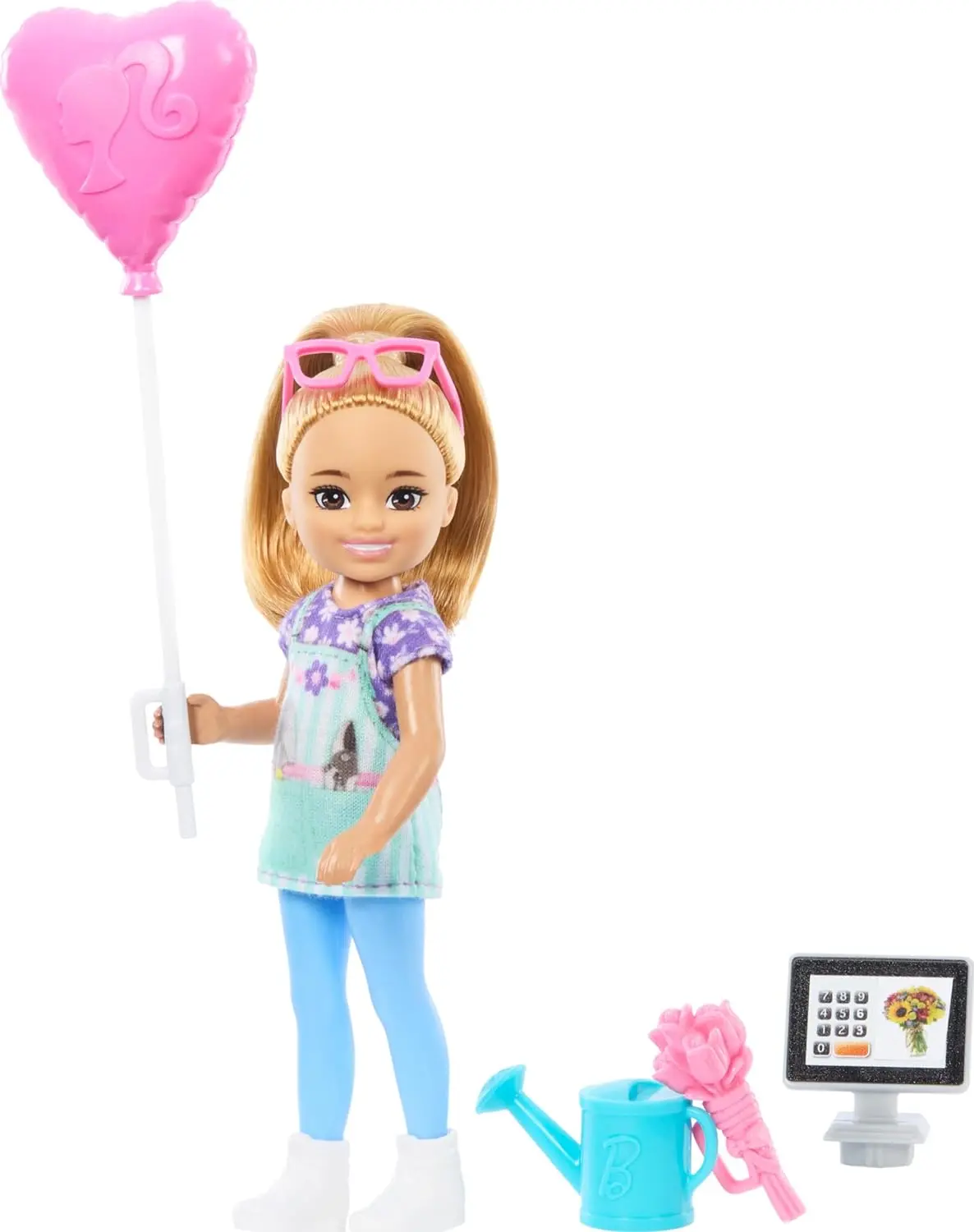 Barbie Toys, Chelsea Doll & Accessories Florist Set, Career Blonde Small Doll With 5 Flower Shop-Themed Pieces Including Bouquet & Register 1