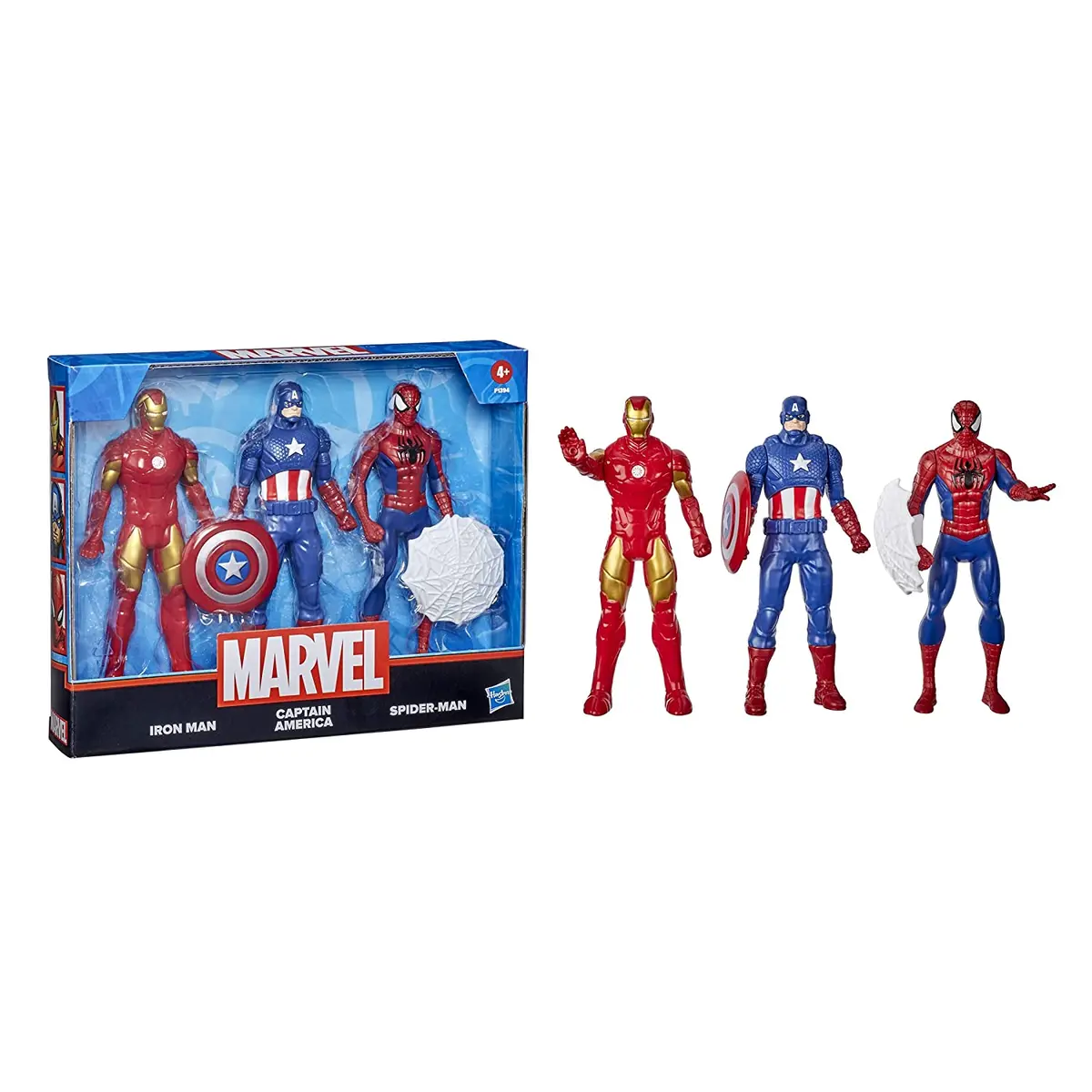Marvel 6-Inch Scale Iron Man, Spider-Man, Captain America Action Figure Toy Pack Of 3 For Kids Ages 4 And Up 1