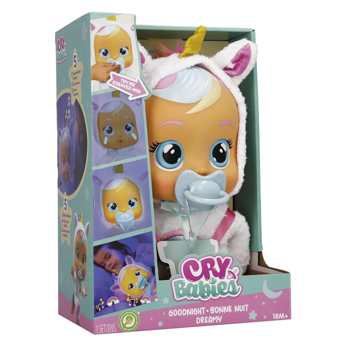 Cry Babies Goodnight Dreamy Sleep Beautiful Interactive Soft Cuddly Doll With Night Light And Lullabies For Baby And Toddlers Ages 18 Months And Up 1
