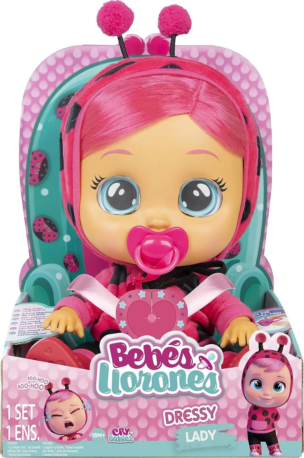 Cry Babies 12'' Dressy Lady Doll With Tears And Sounds Feature For Baby And Toddlers Ages 18 Months And Up 1