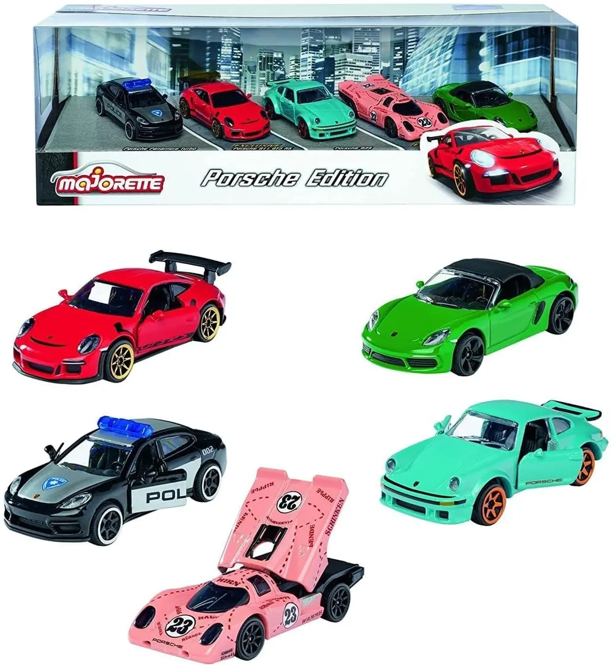 Majorette Porsche Edition 5 Car Giftpack Die-Cast Vehicle For Kids & Collectors Ages 3 And Up 1