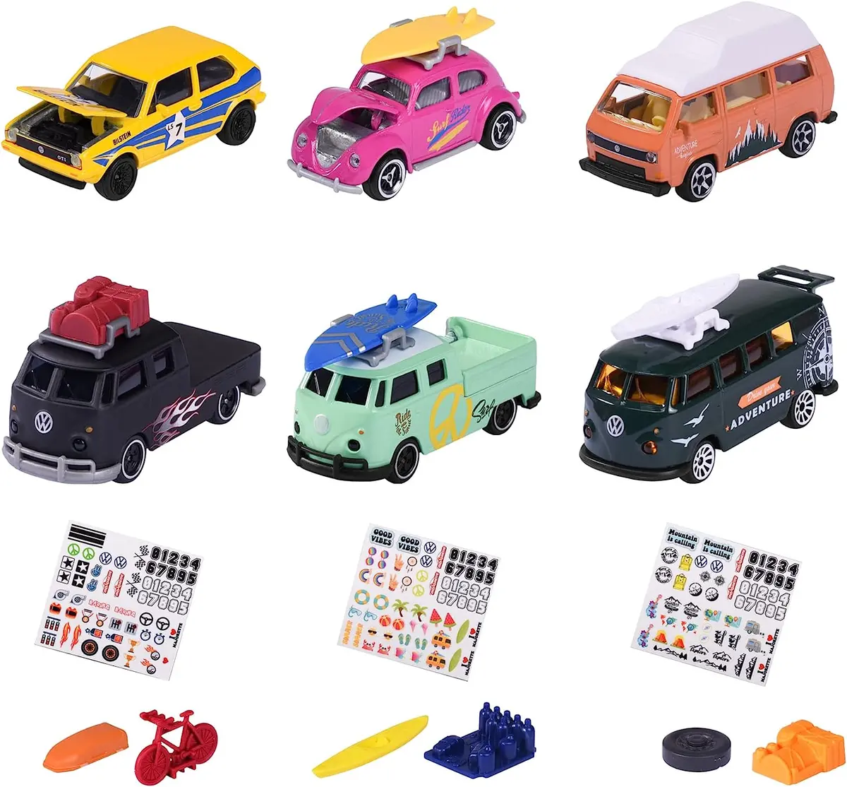 Majorette Volkswagen The Originals 2 Pieces Set - Design & Style May Vary, Only 1 Pack Included 1