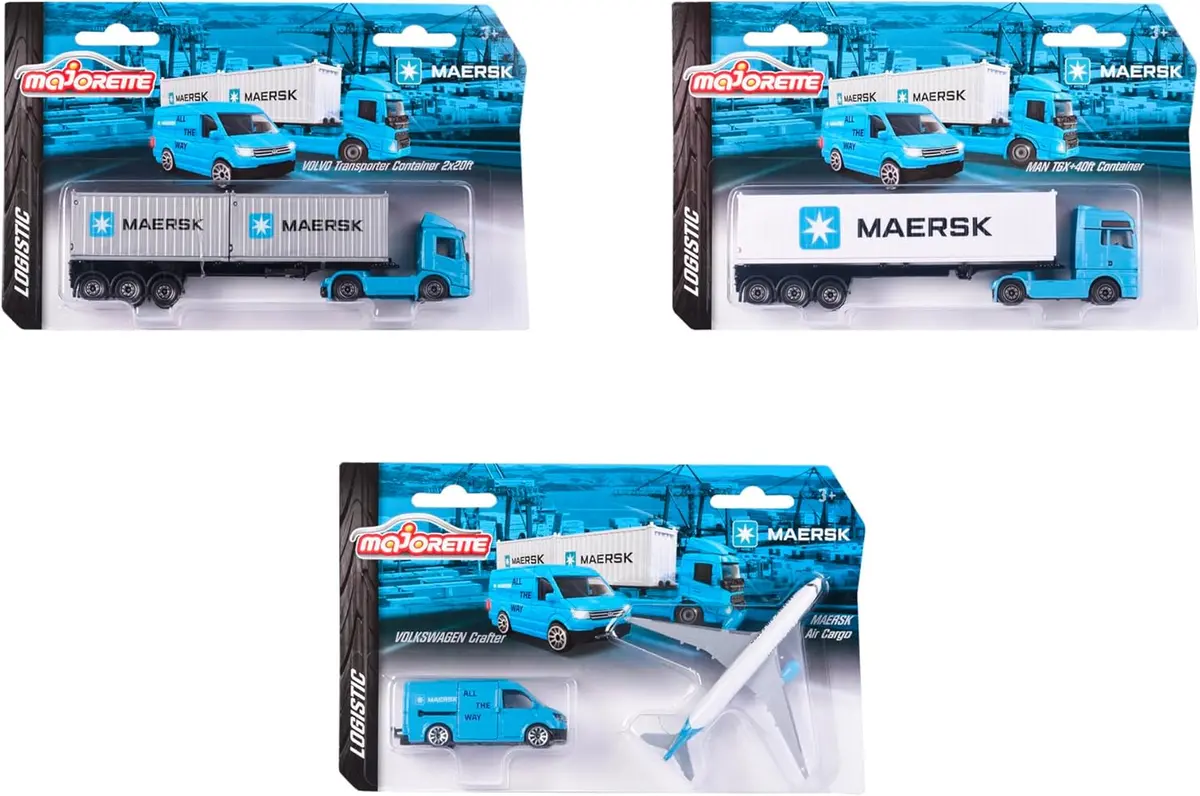 Majorette - Maersk Transport Vehicle With 3 Assortment For Kids & Collectors Styles & Design May Vary 1