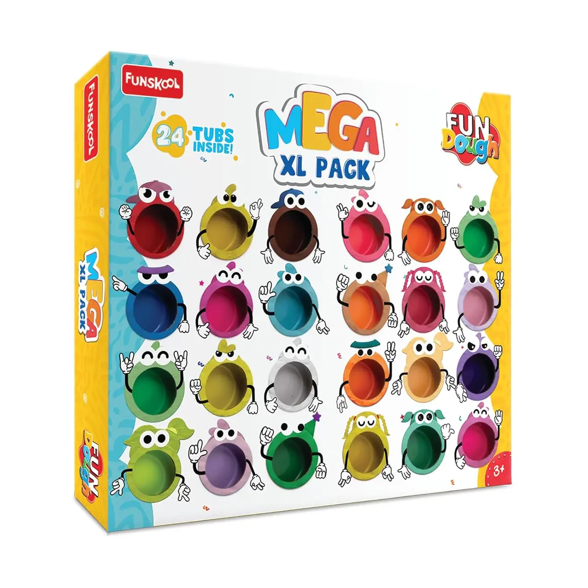 Funskool Fundough Mega Xl Pack - 24 Tubs Of Dough, 25Gms Each, Multicolour, Dough, Toy, Shaping, Sculpting, 3 Years And Above 1