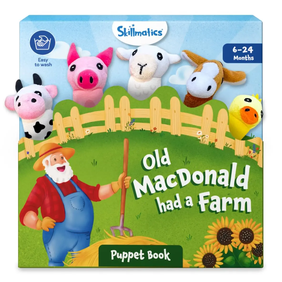Skillmatics Puppet Book - Old Macdonald Had A Farm Interactive Finger Puppets For Toddlers 1