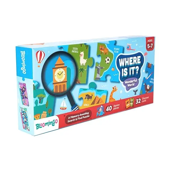 Bloomingo Search And Find Puzzle Kit:Wonderful World-Explore Hidden Animals 1