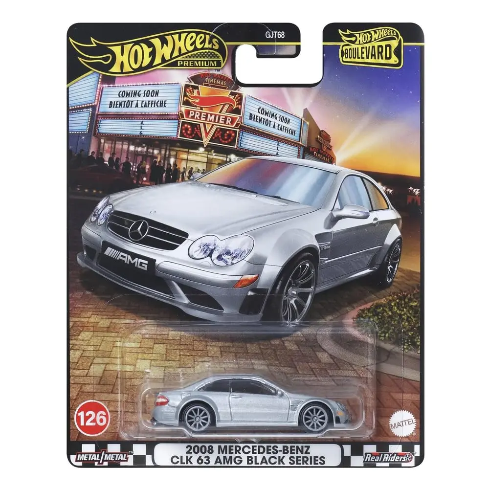 Hot Wheels Premium Boulevard Mercedes Benz Clk 63 Amg Black Series 1:64 Scale Sports Car With Full Metal Body Construction & Real Riders Tires For Collectors 1
