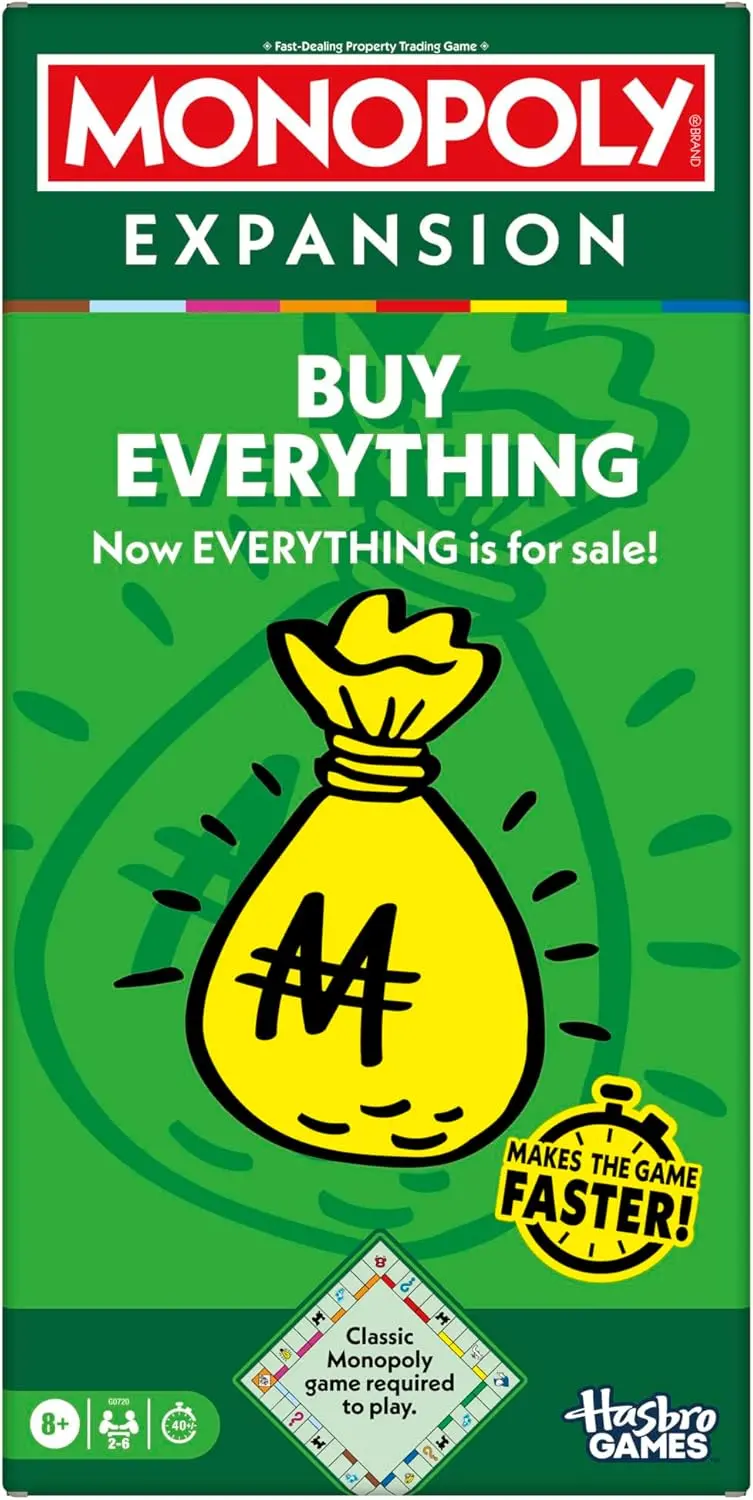 Monopoly Buy Everything Expansion | Add More Fun To Classic Monopoly Game And Play Faster | Ages 8+ | 2-6 Players | 40 Mins. | Family Board Games 1