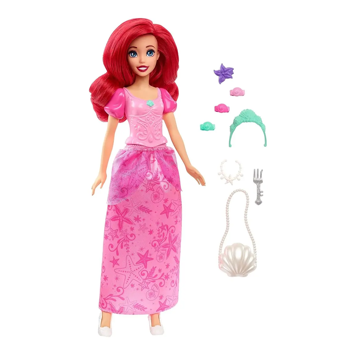 Disney Princess Ariel Fashion Doll In Signature Pink Dress And 9 Accessories Inspired By The Movie For Kids Ages 3+ 1