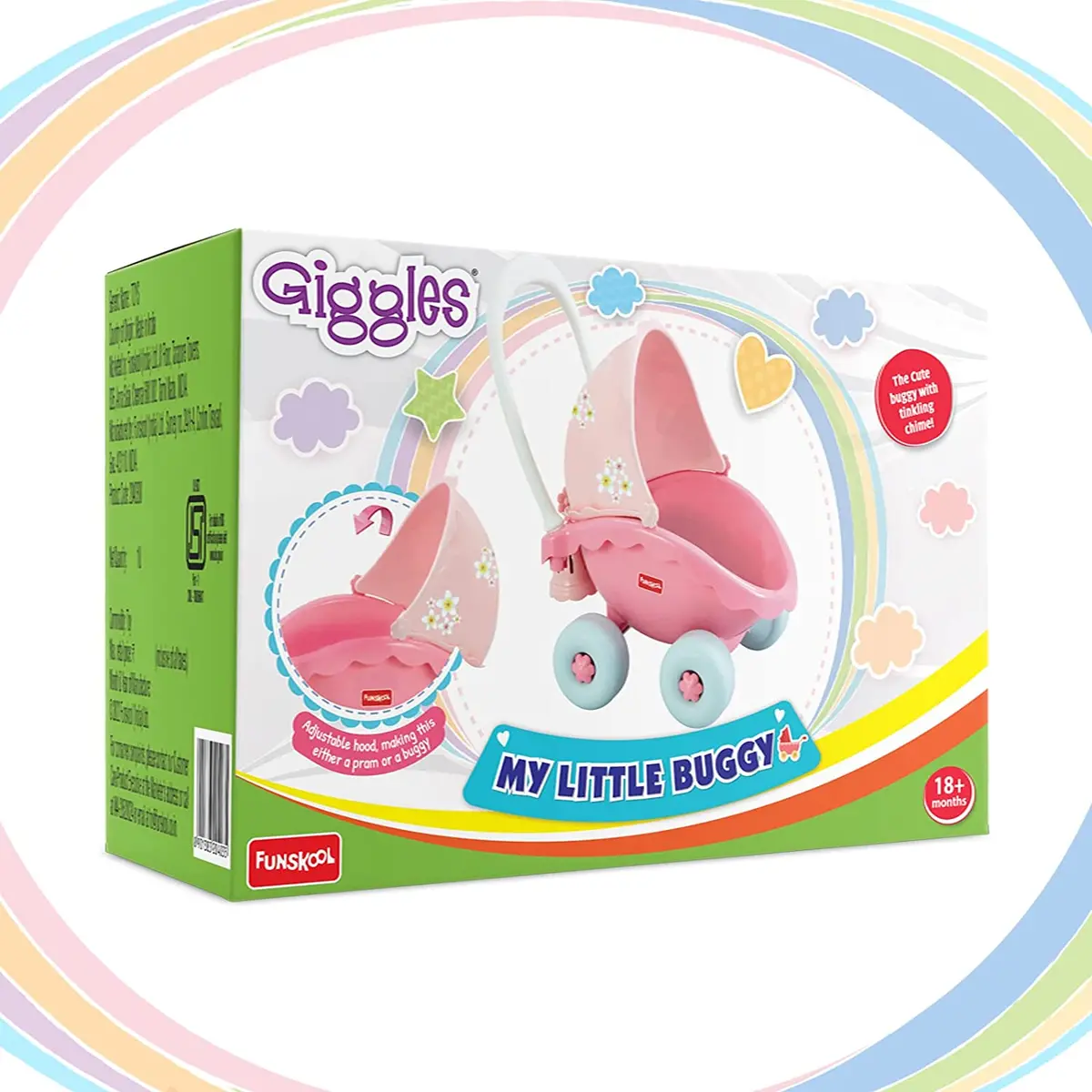 Funskool Giggles My Little Buggy, Pink Push & Drive Buggy For 18 Months & Above 1