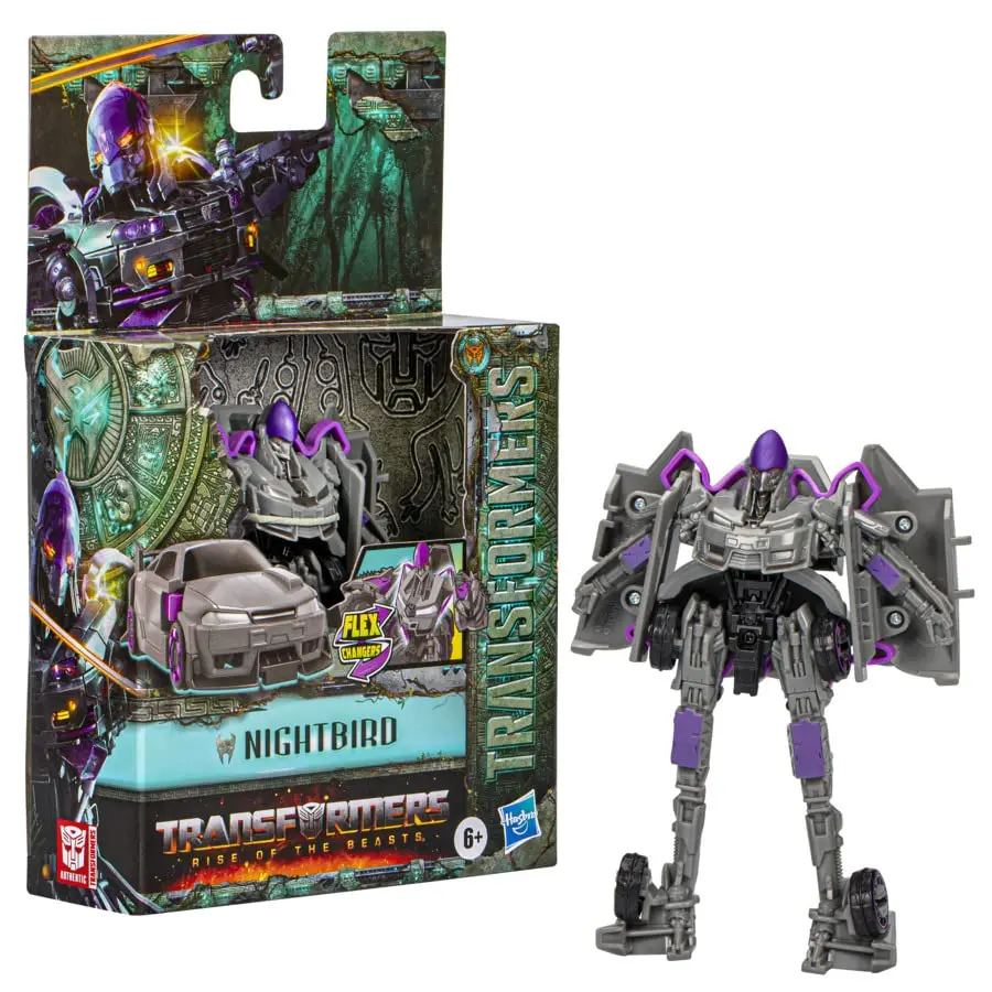 Transformers Toys Rise Of The Beasts Movie 6 Inch Flex Changer Nightbird Converting Action Figure For Ages 6+ 1