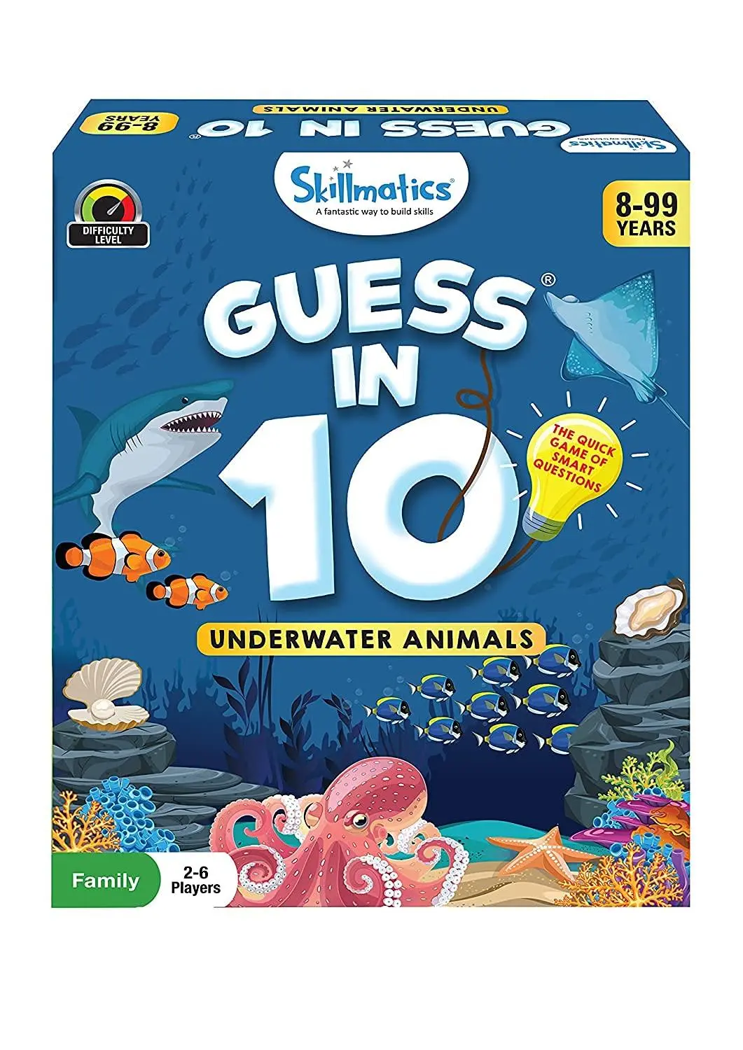 Skillmatics Guess In 10 Underwater Animals - Family Card Game For Ages 8+ 1