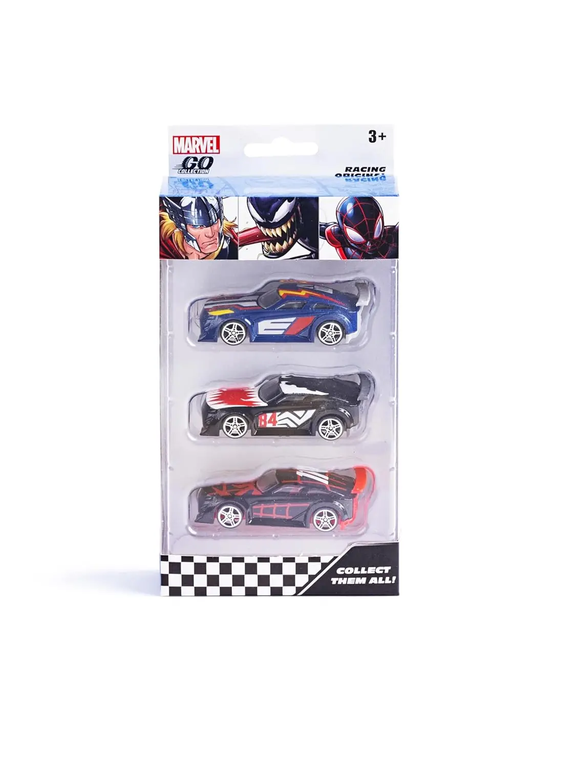 Marvel Go 1:64 Diecast Thor, Venom And Miles Morales 3-Pack Battle Suv Toy Car For Collection For Ages 3 Years And Up 1