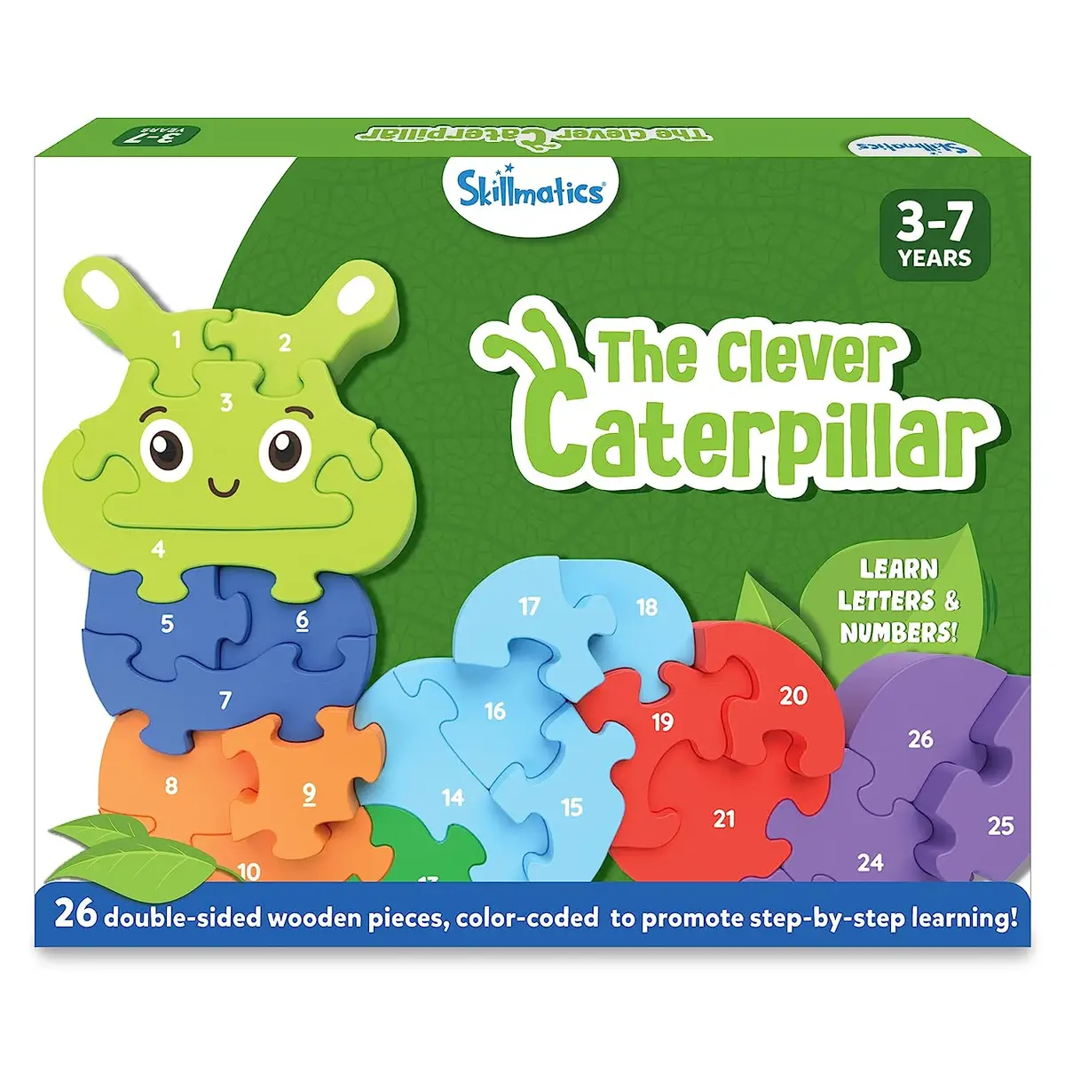 Skillmatics The Clever Caterpillar 26 Double-Sided Puzzle For Kids Ages 3-7 Years 1