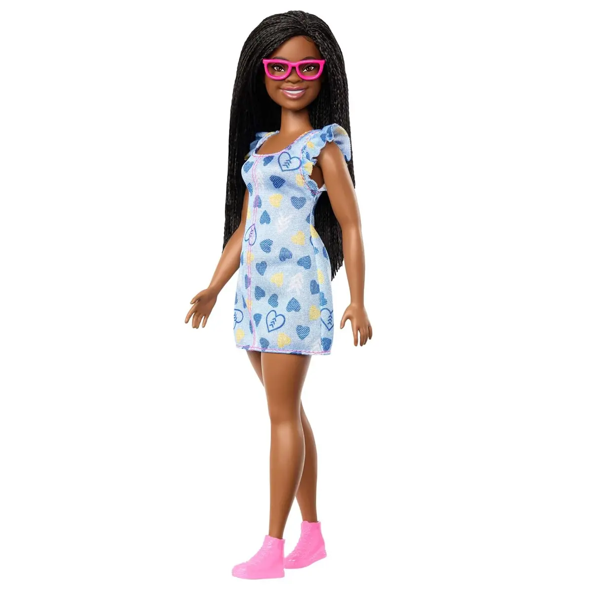 Barbie Fashionistas Doll #229 With Curly Hair Down Syndrome, Wearing Heart-Print Dress For Ages 3 Years & Up 1