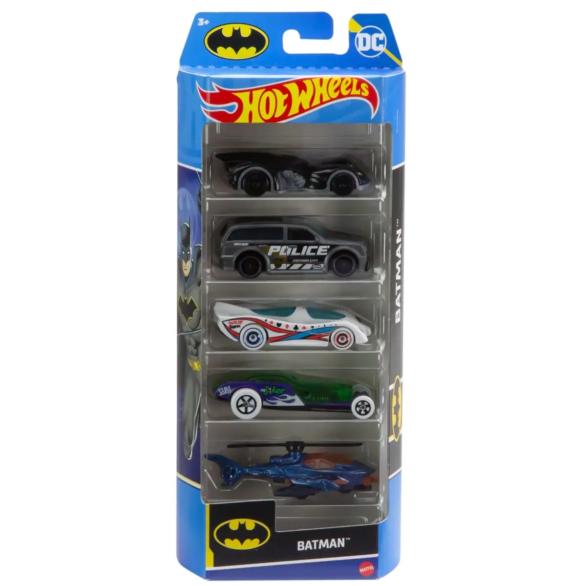 Hot Wheels 1:64 Scale Toy Cars, Set Of 5 Batman-Themed Vehicles 1