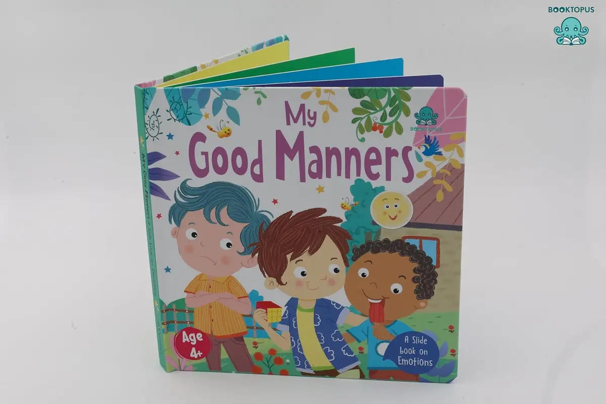 Booktopus Slide And Learn Board Book - My Good Manners Emotional Learning Book - Interactive Books For Kids 4+ 2