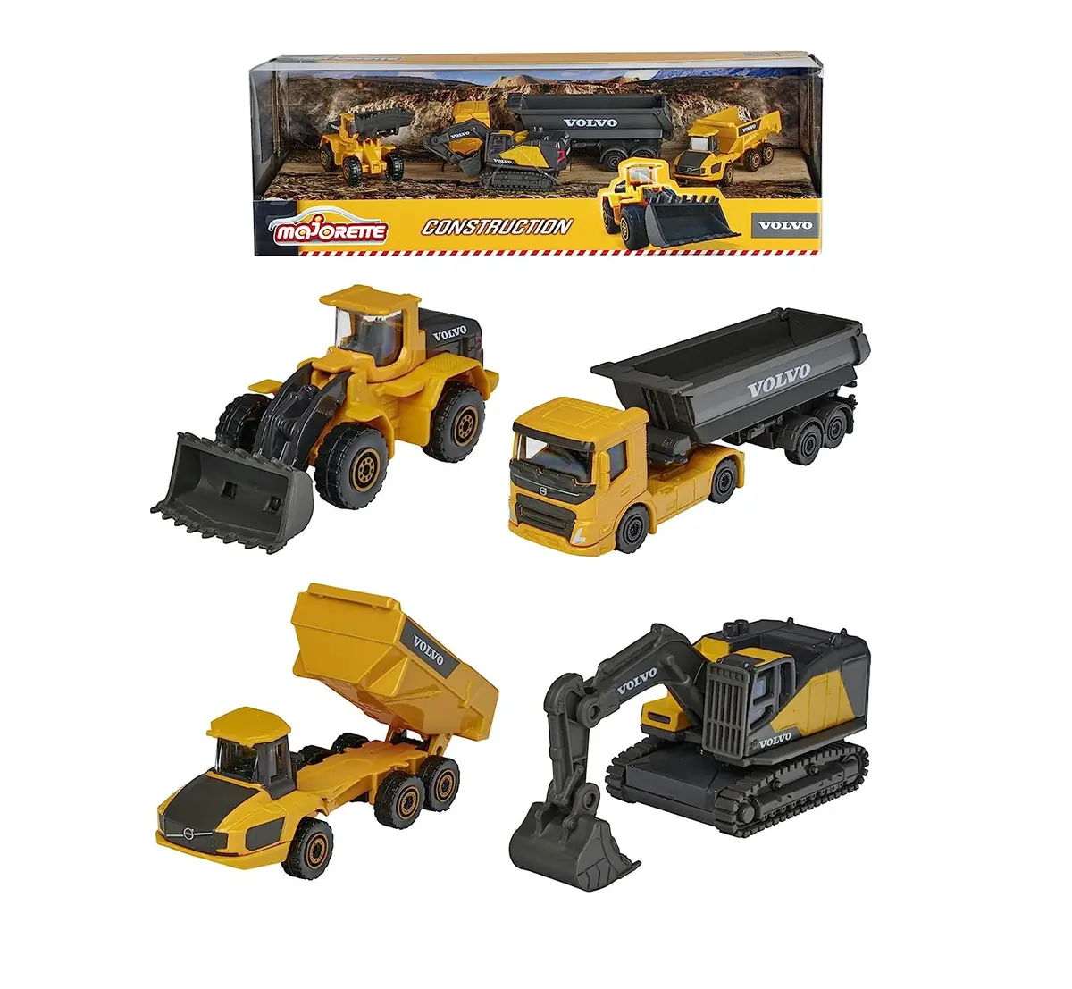 Majorette Volvo Construction Vehicles 4 Car Gift Set For Kids Ages 3+ 1