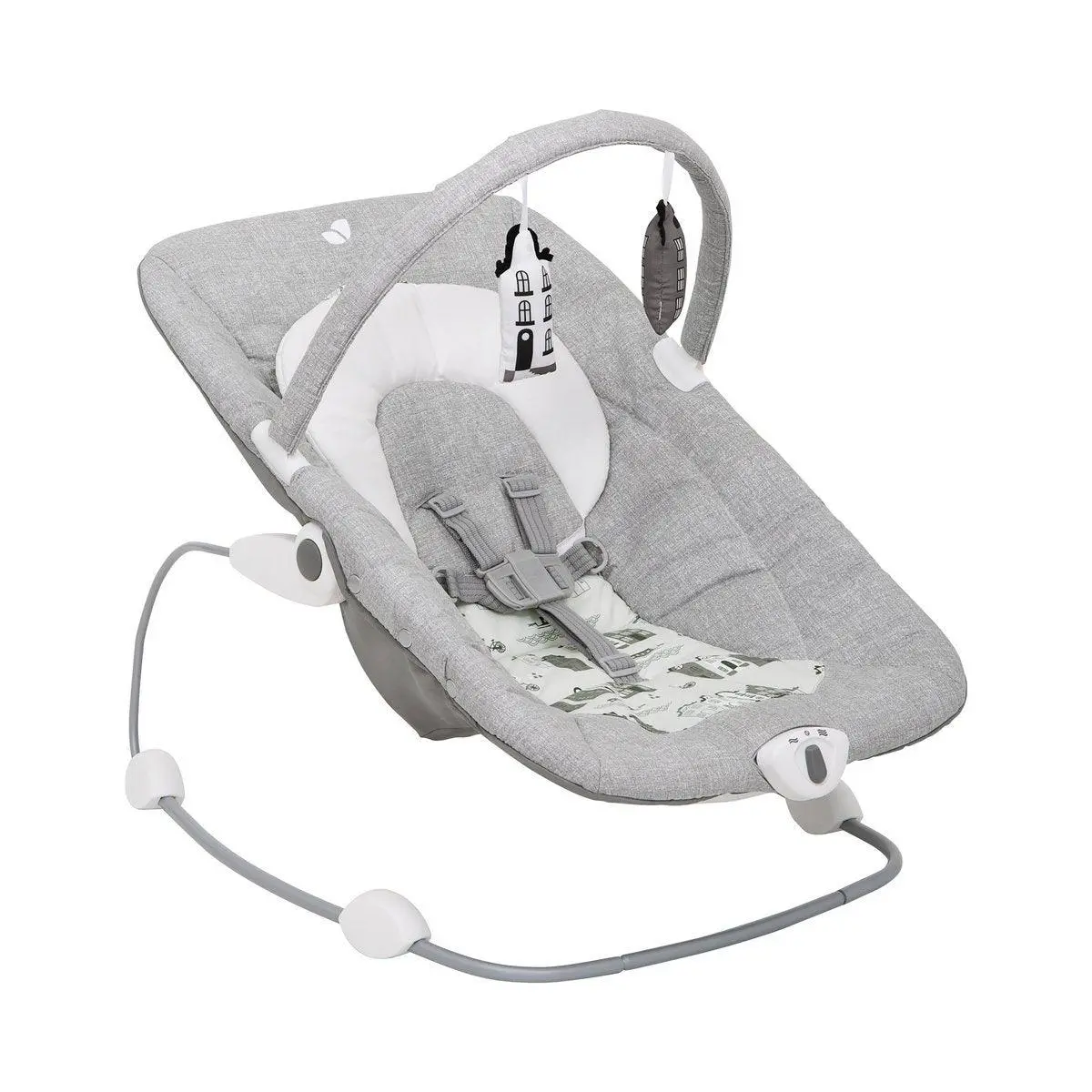 Joie Soother Wish Bouncer & Rocker Petite City - 3 Position Recline Adjustment With 2 Speed Soothing Vibration For Ages 0-1 Years 1