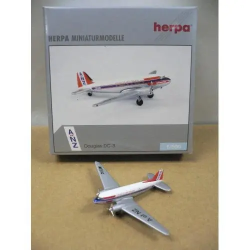 Herpa 1/500 A Of Nz Douglas Dc-3 Zk-Caw (500210) (Pa0) 1