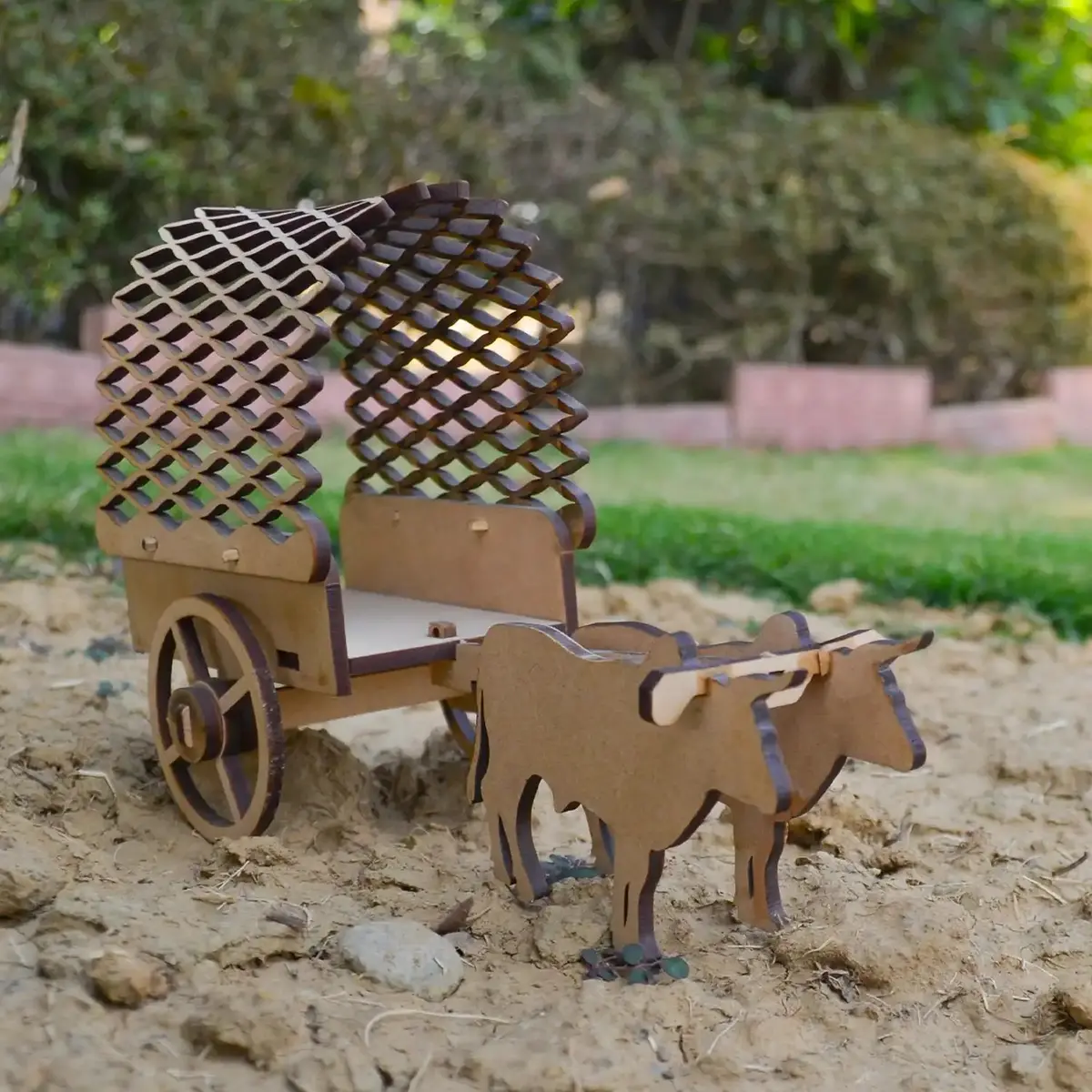 Mittimate 3D Diy Bull Cart For Kids 8+ Years I Bullock Cart Model Building Kit I Mdf Wood I Diy Model Construction Toy I Birthday Gift For Children 1